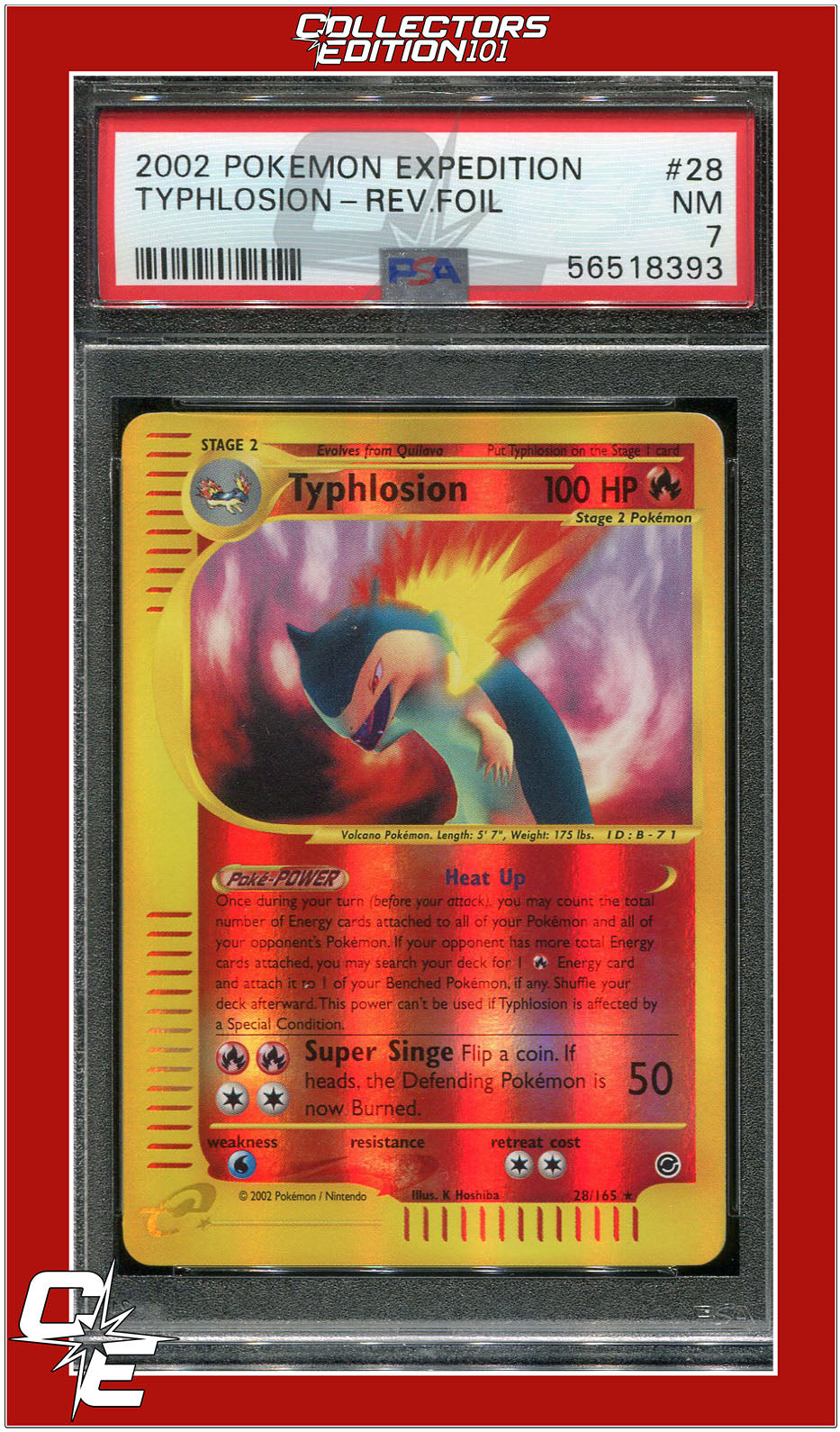 Expedition 28 Typhlosion Reverse Foil PSA 7