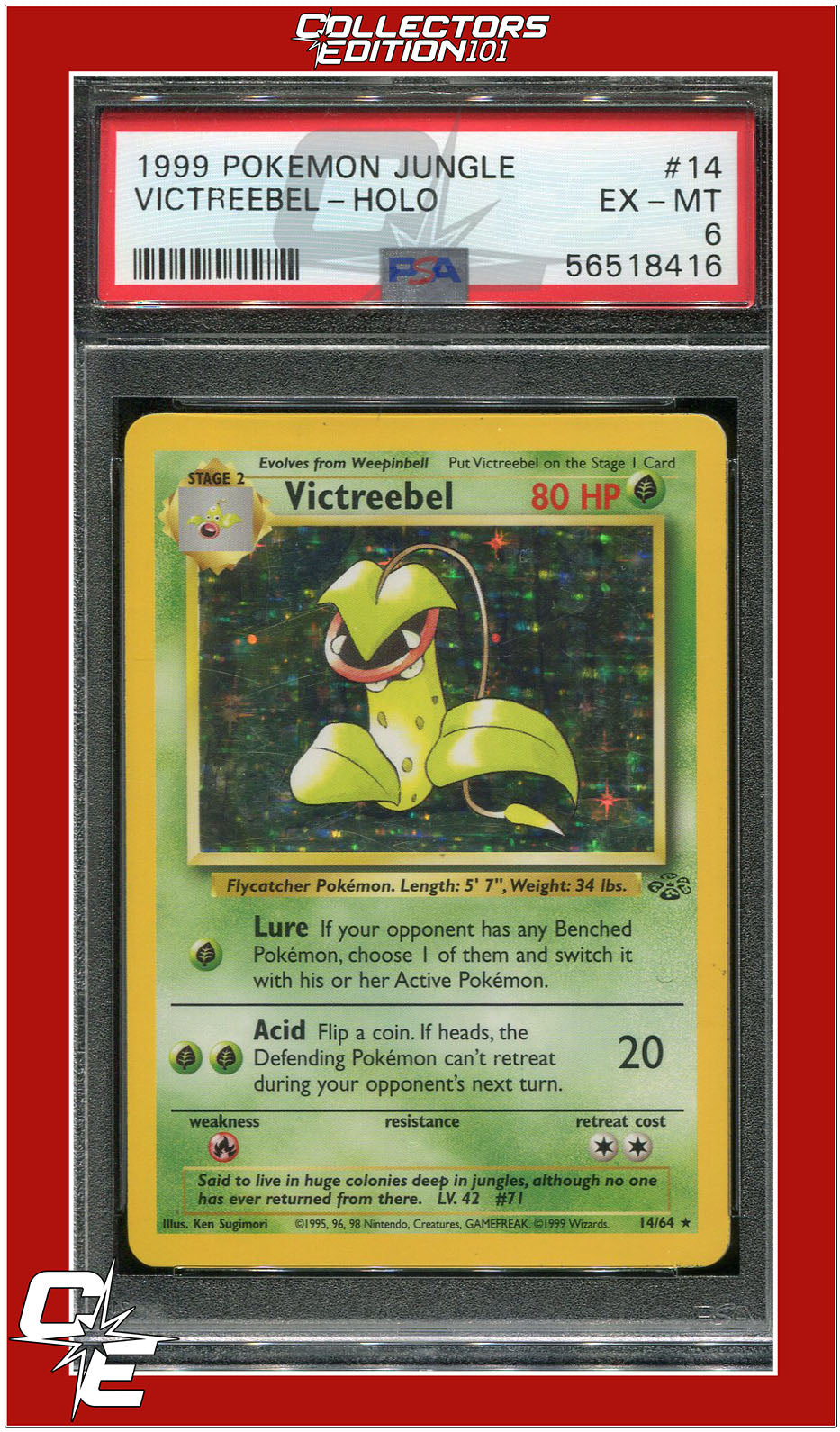 Jungle 14 Victreebel Holo PSA 6