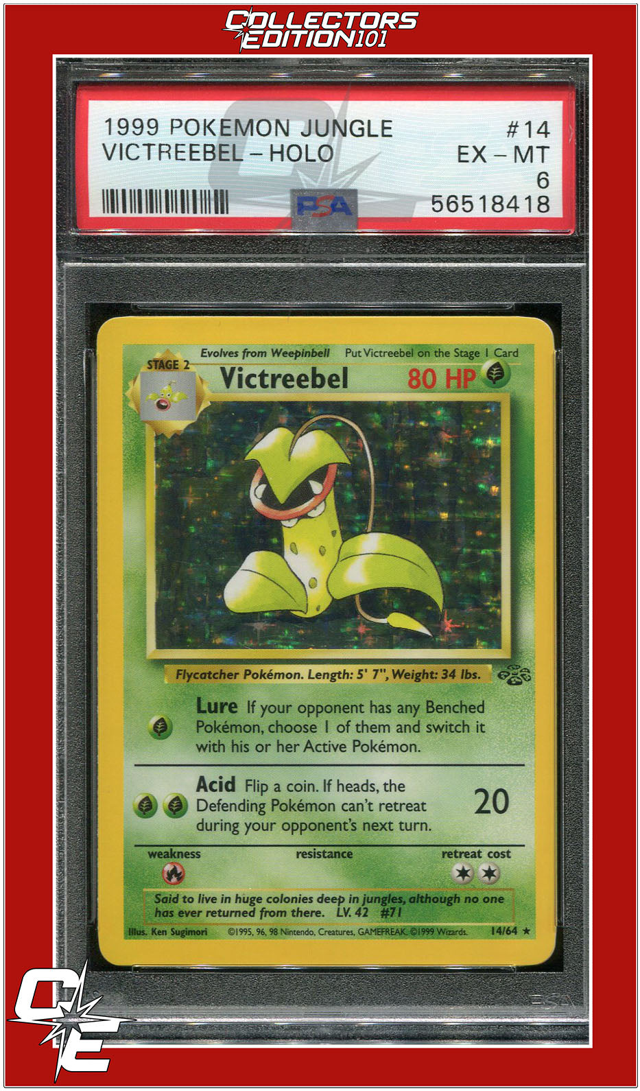 Jungle 14 Victreebel Holo PSA 6