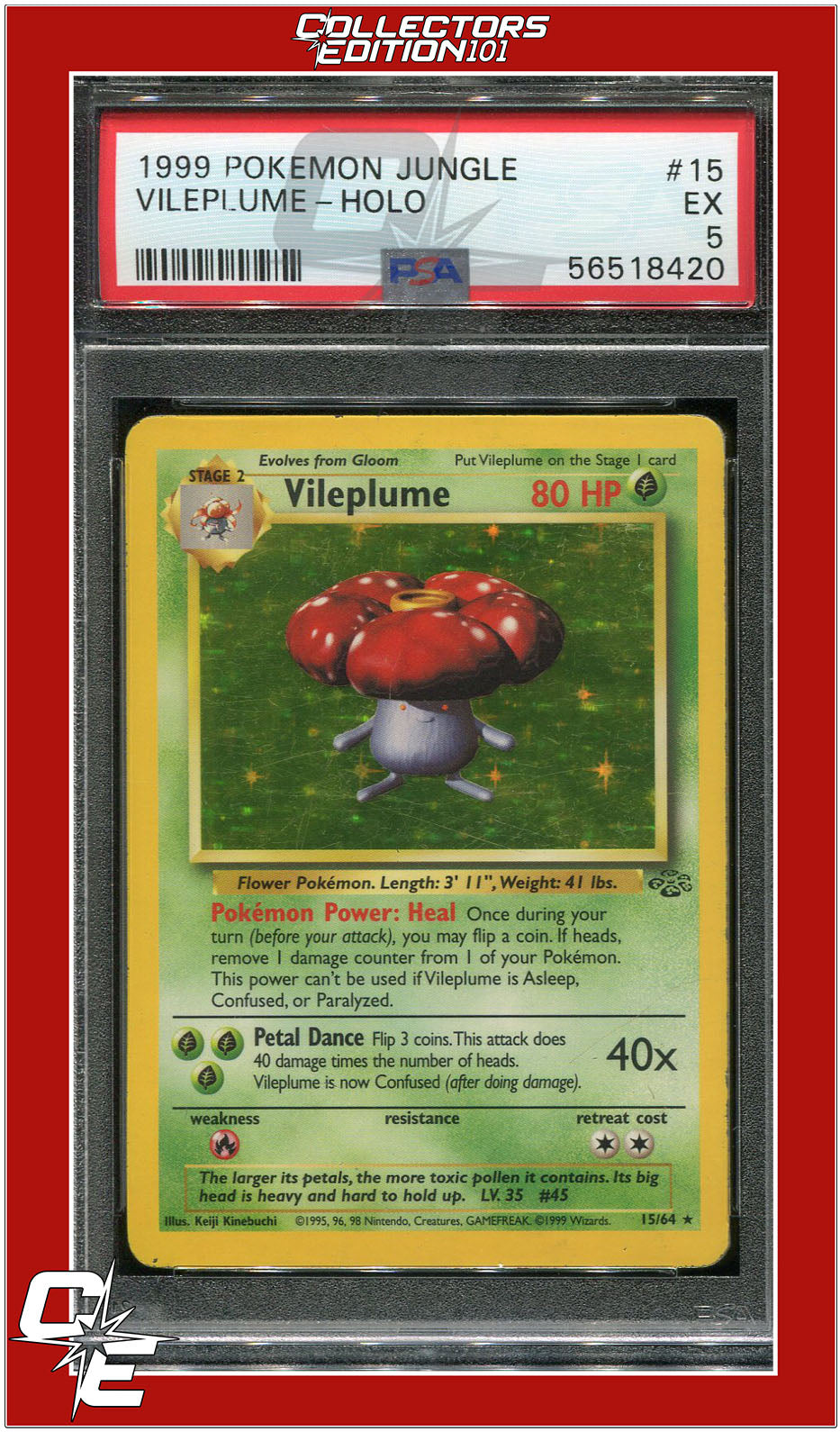 Jungle 15 Vileplume Holo PSA 5