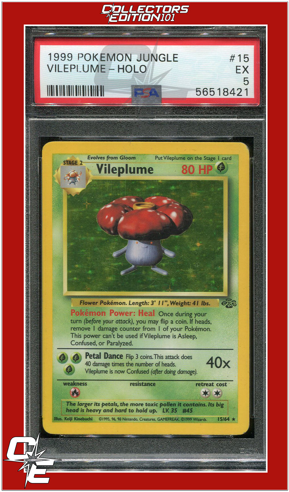 Jungle 15 Vileplume Holo PSA 5