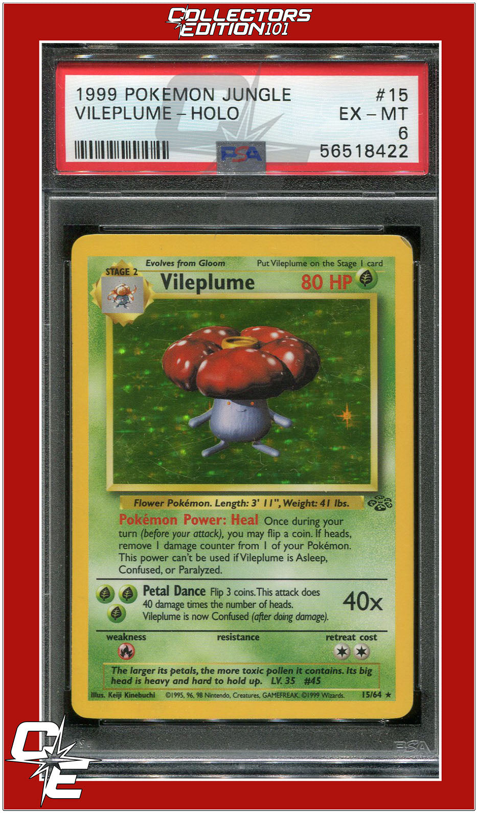 Jungle 15 Vileplume Holo PSA 6