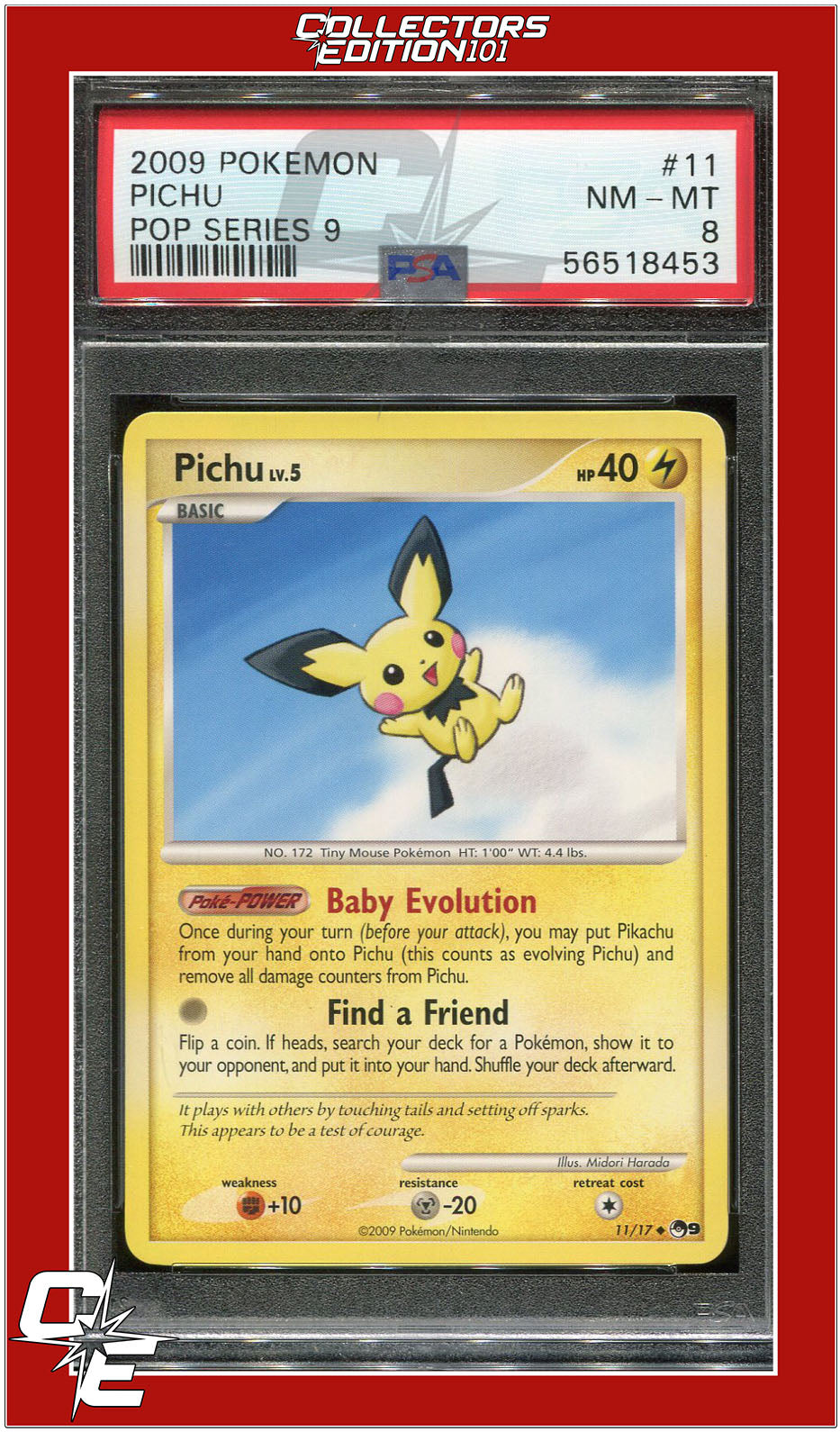 POP Series 9 Pichu 11 PSA 8