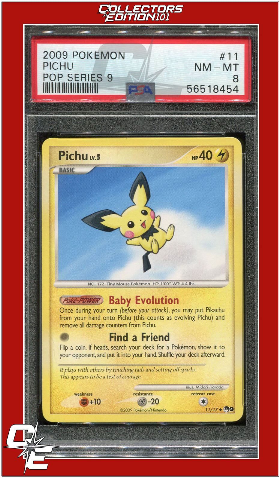 POP Series 9 Pichu 11 PSA 8