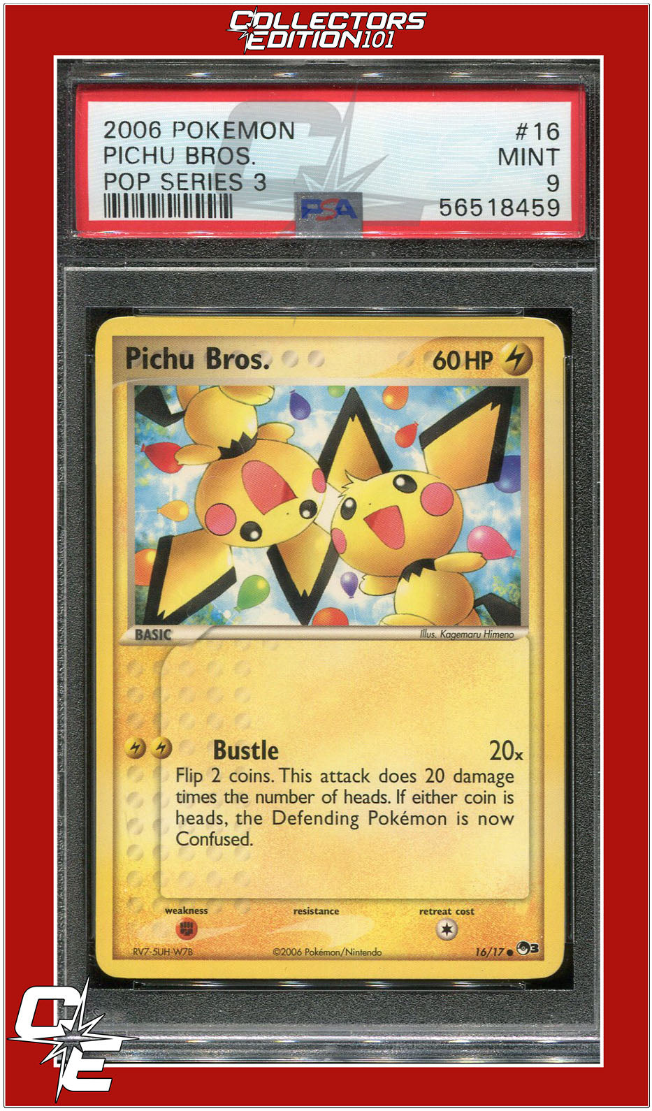 POP Series 3 Pichu Bros. 16 PSA 9