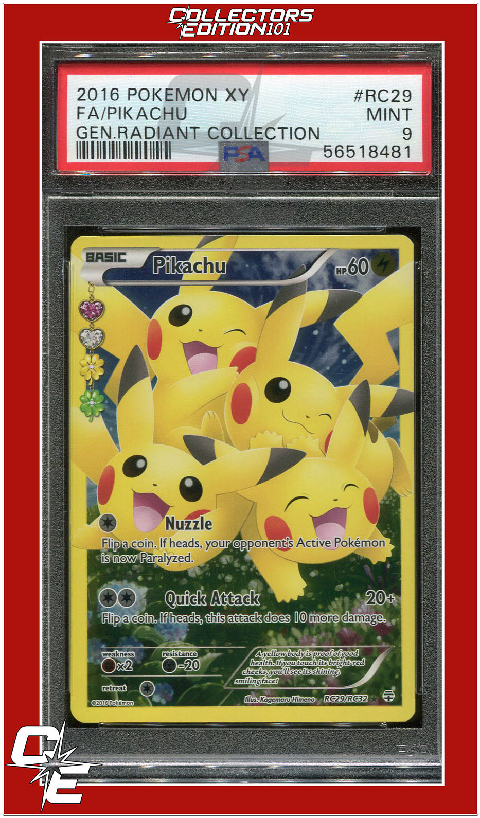 Generations Radiant Collection RC29 Full Art Pikachu PSA 9