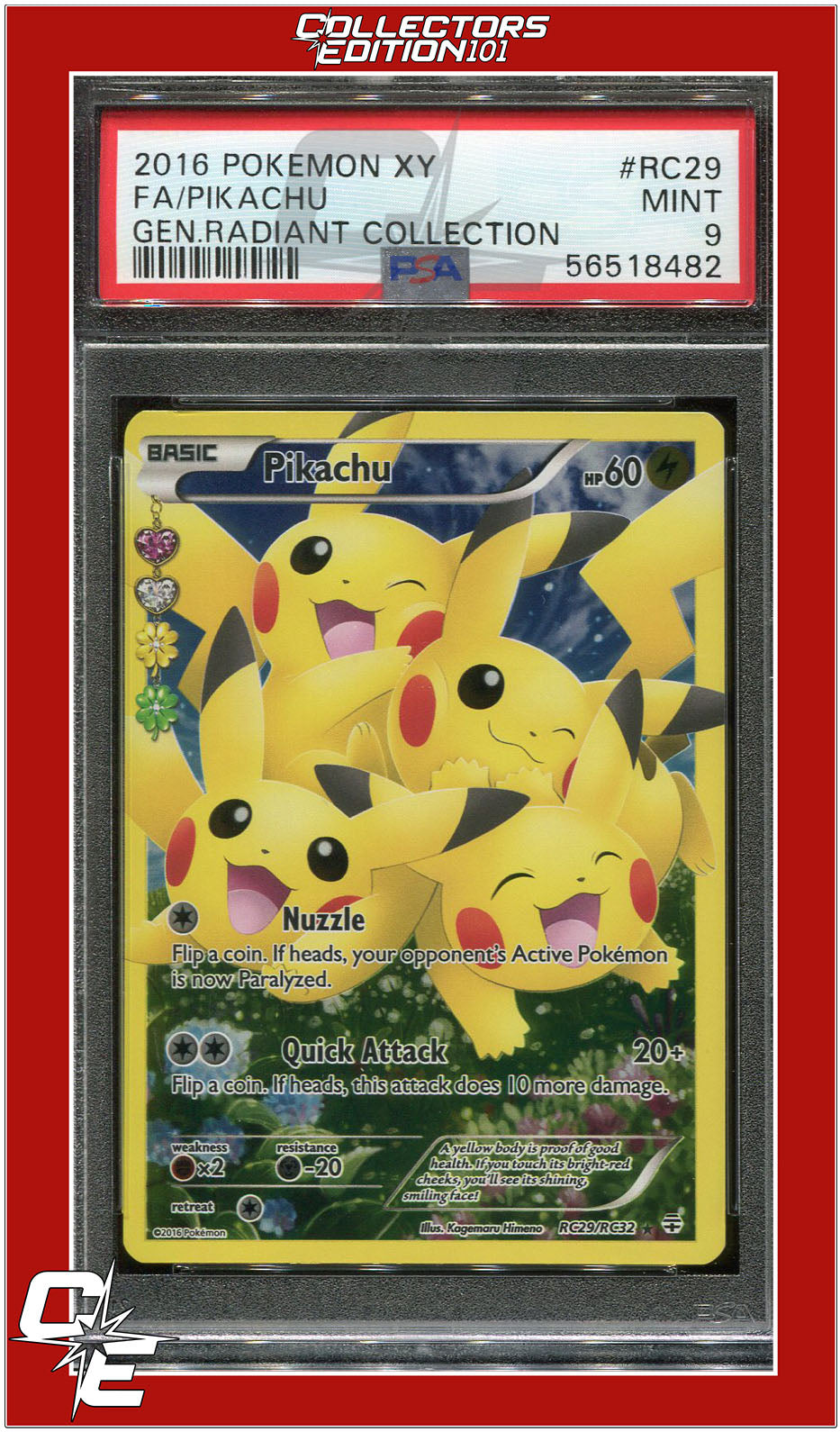 Generations Radiant Collection RC29 Full Art Pikachu PSA 9