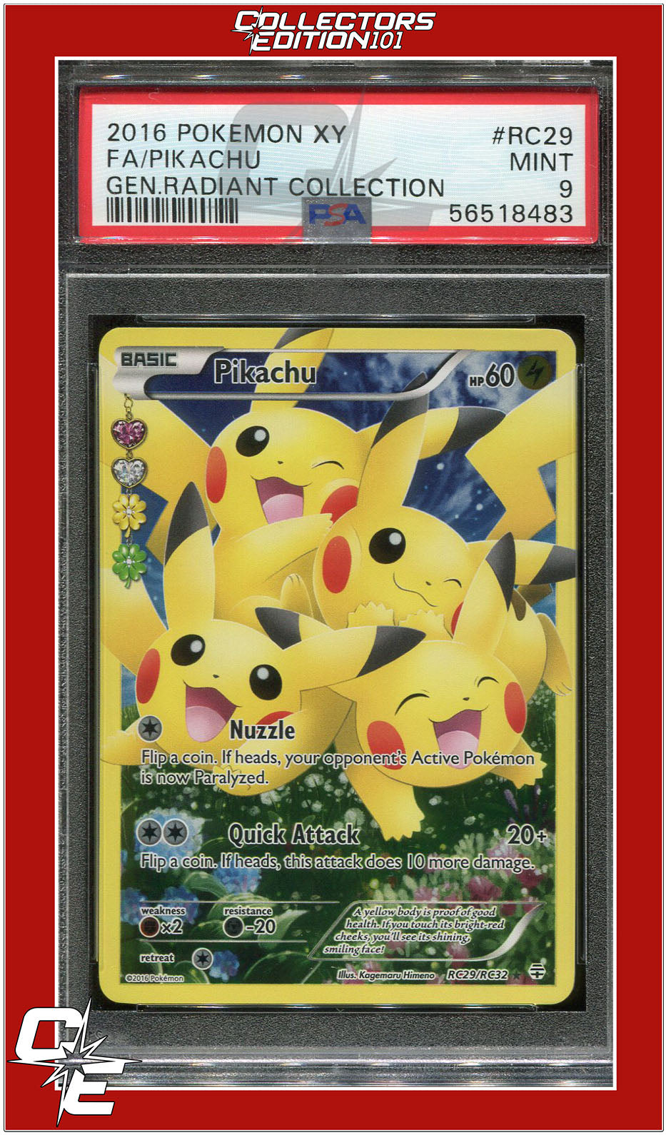 Generations Radiant Collection RC29 Full Art Pikachu PSA 9