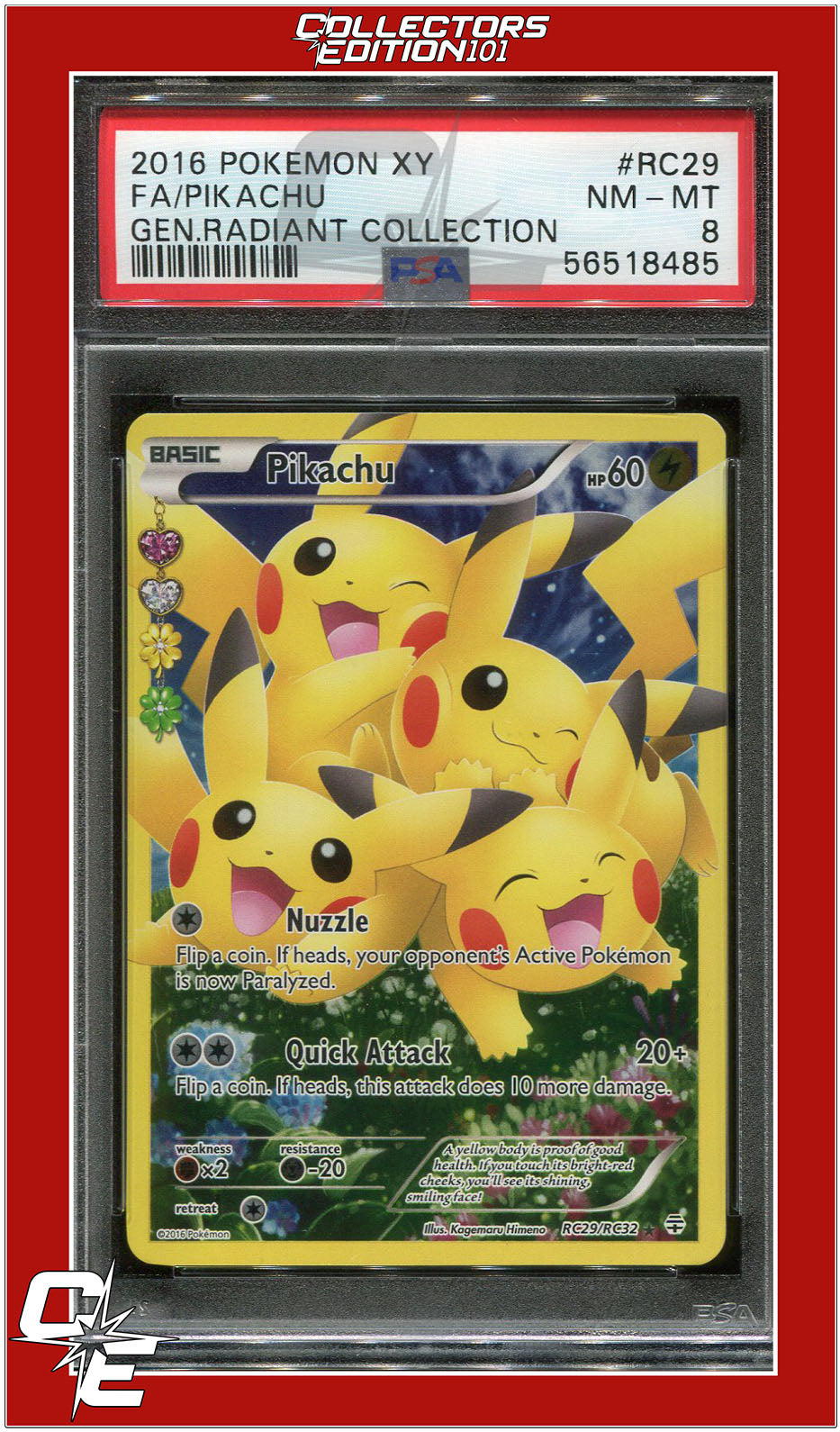 Generations Radiant Collection RC29 Full Art Pikachu PSA 8