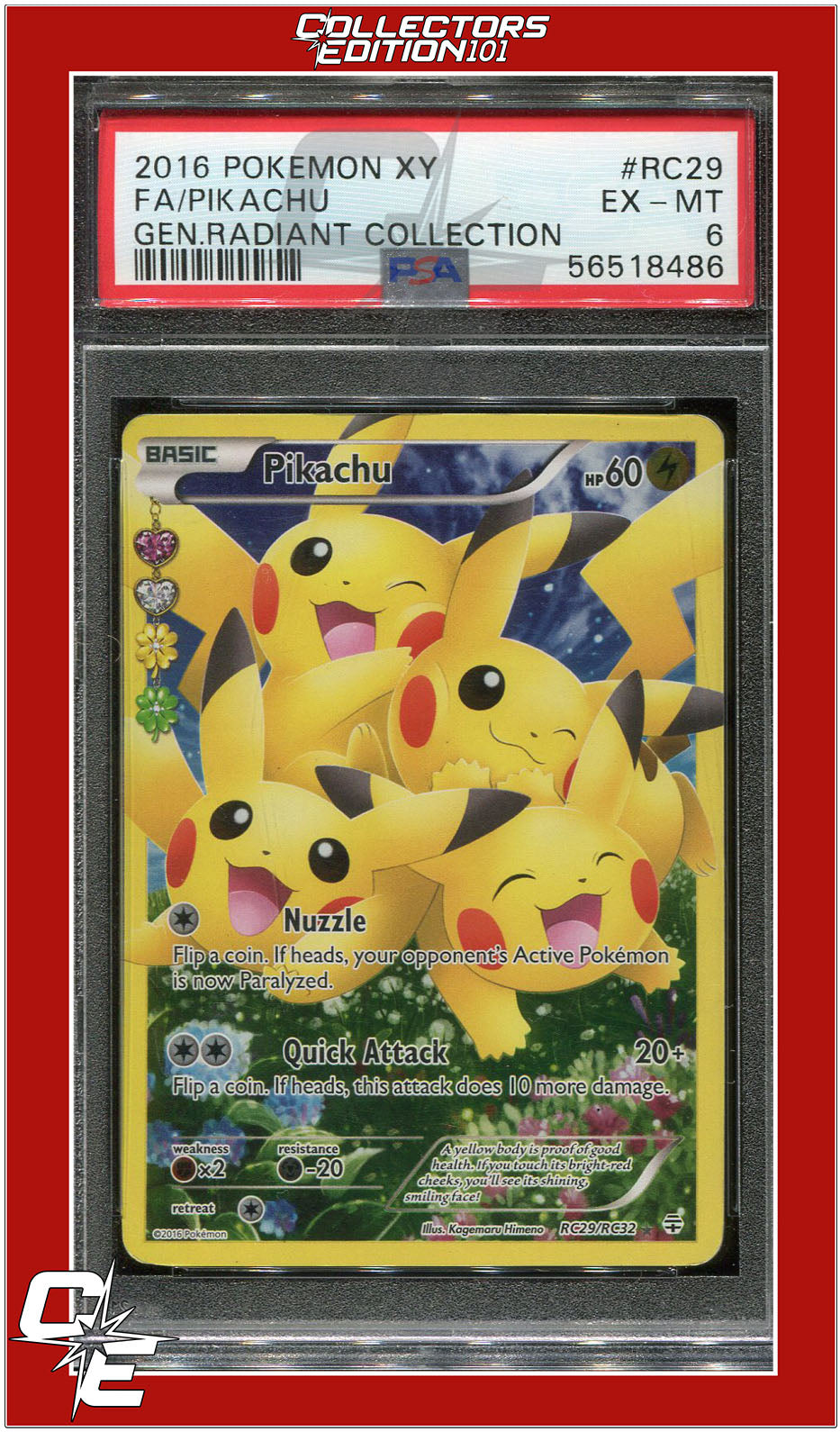 Generations Radiant Collection RC29 Full Art Pikachu PSA 6