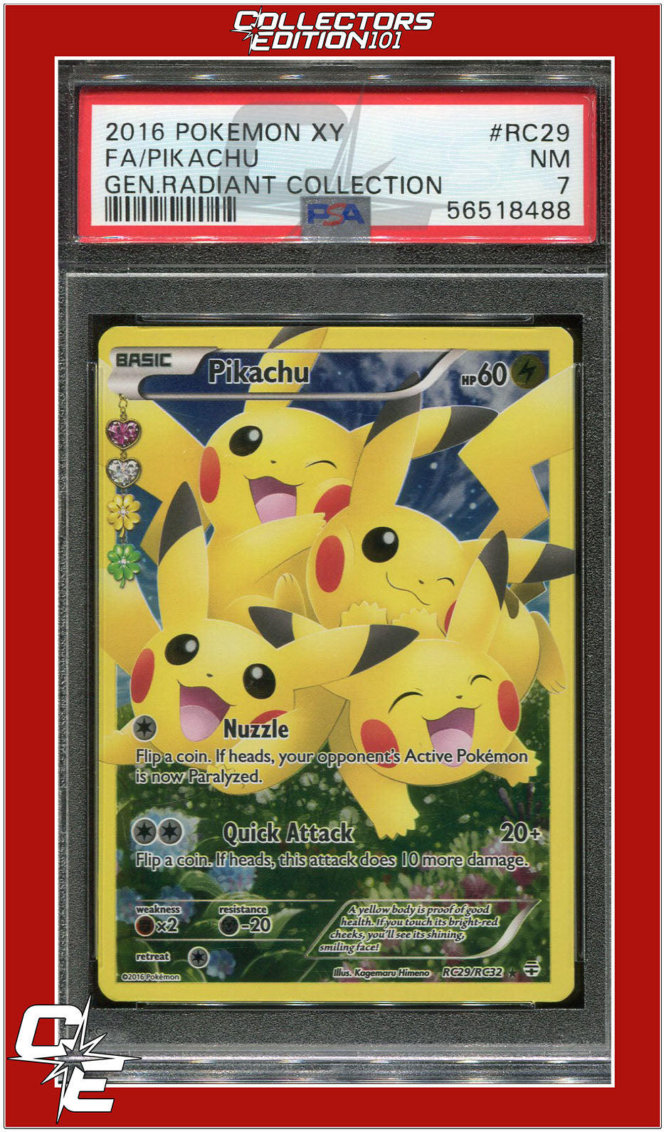 Generations Radiant Collection RC29 Full Art Pikachu PSA 7