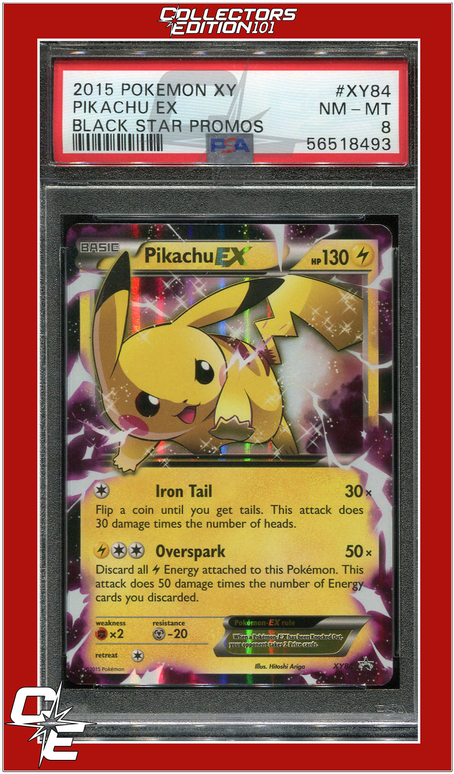 XY Black Star Promo XY84 Pikachu EX PSA 8