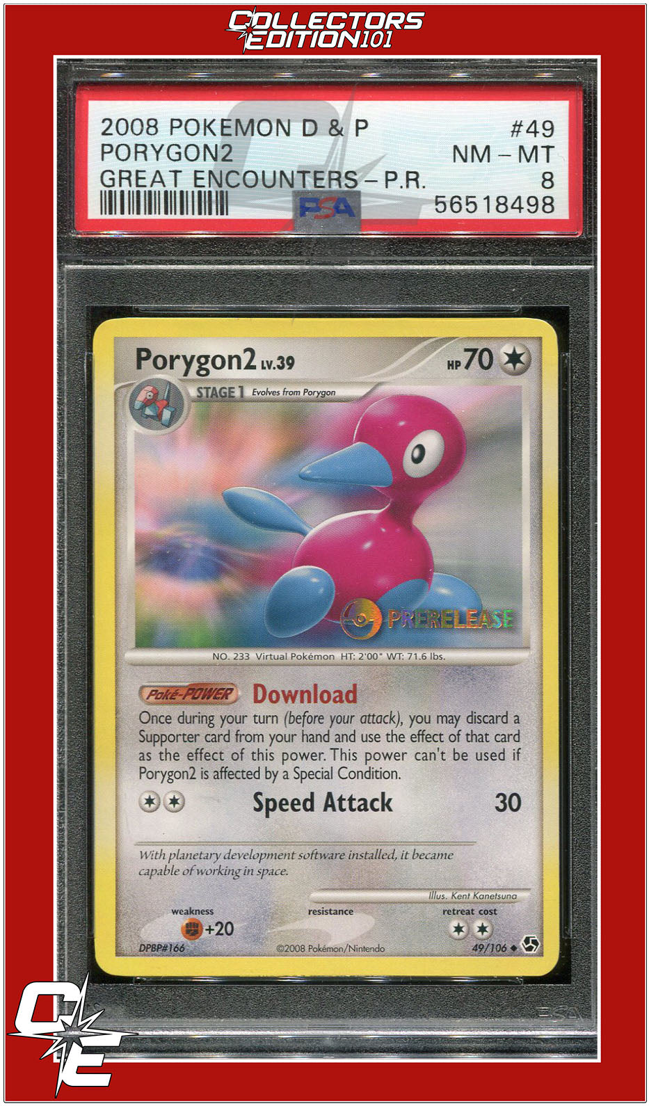 Great Encounters 49 PORYGON2 Prerelease PSA 8