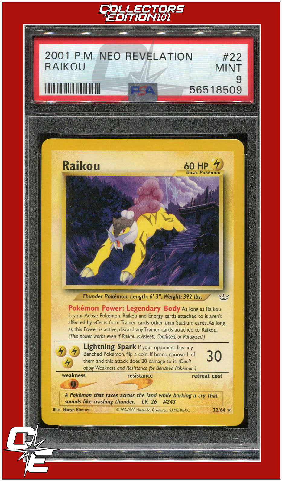 Neo Revelation 22 Raikou PSA 9