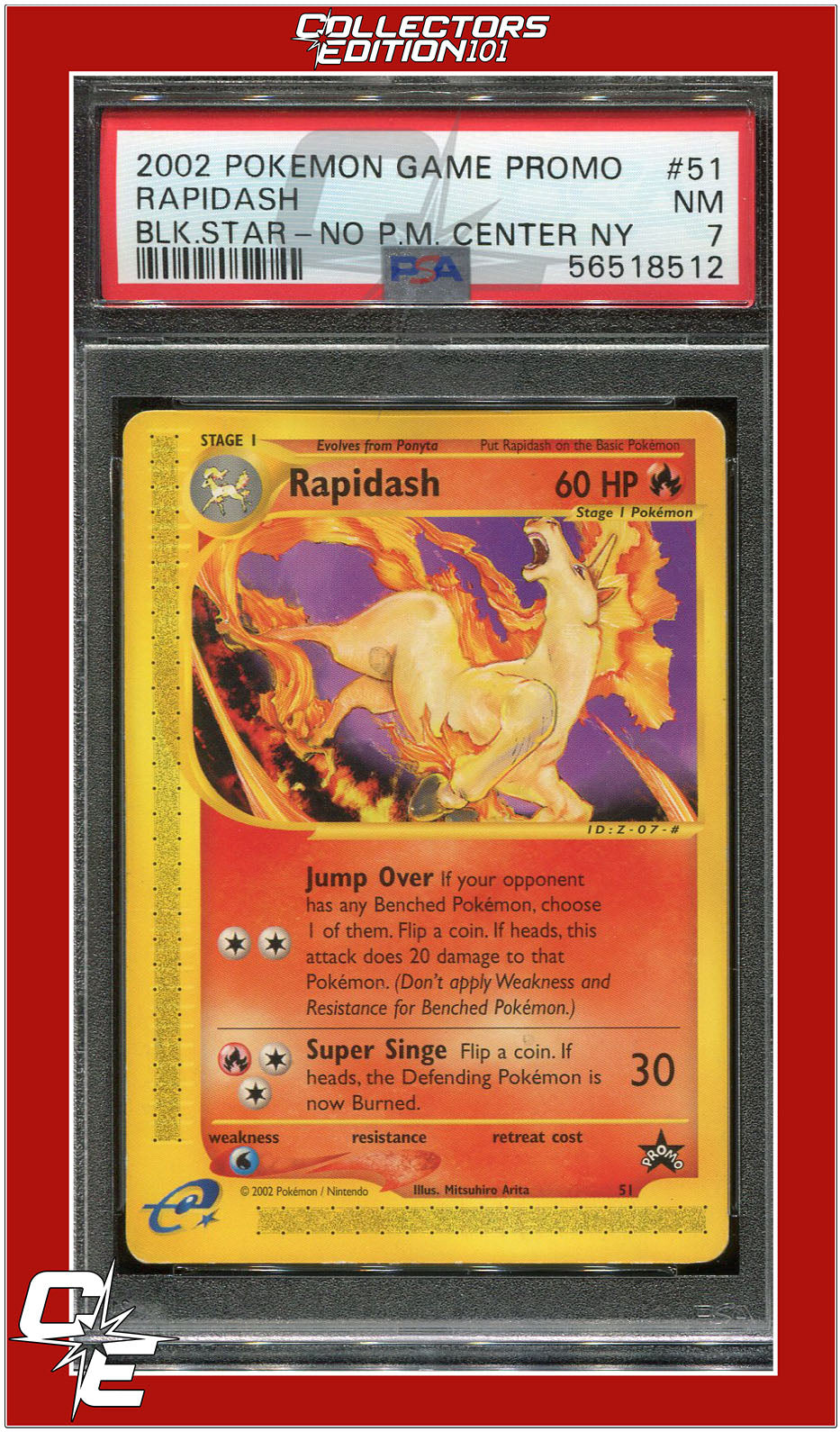 Black Star Promo 51 Rapidash PSA 7