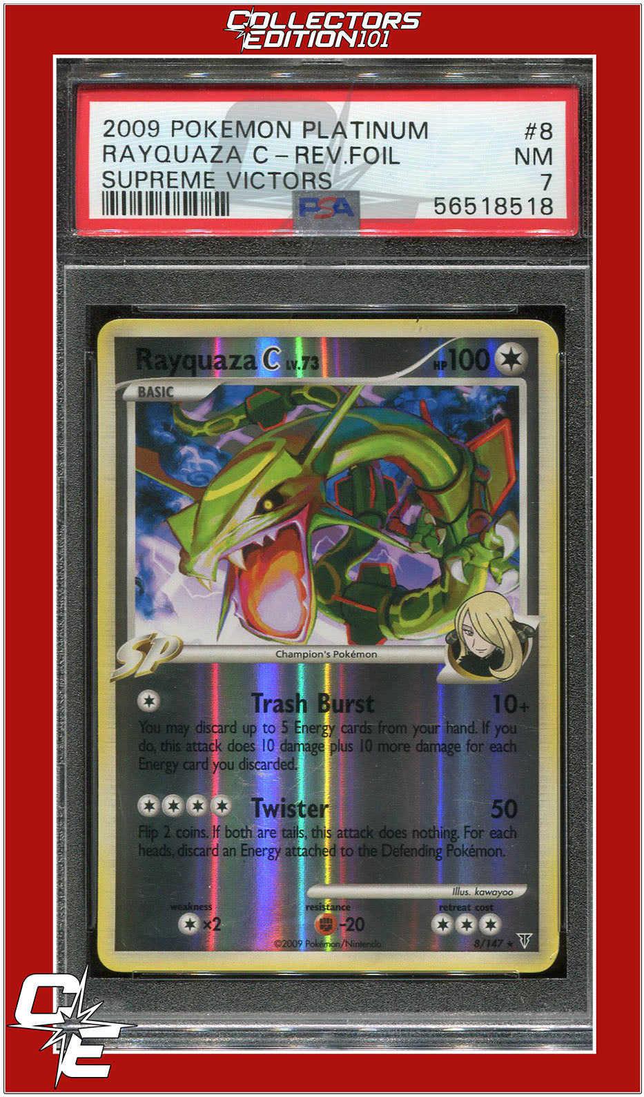 Supreme Victors 8 Rayquaza C Reverse Foil PSA 7