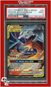 Unbroken Bonds 20 Reshiram & Charizard GX PSA 9