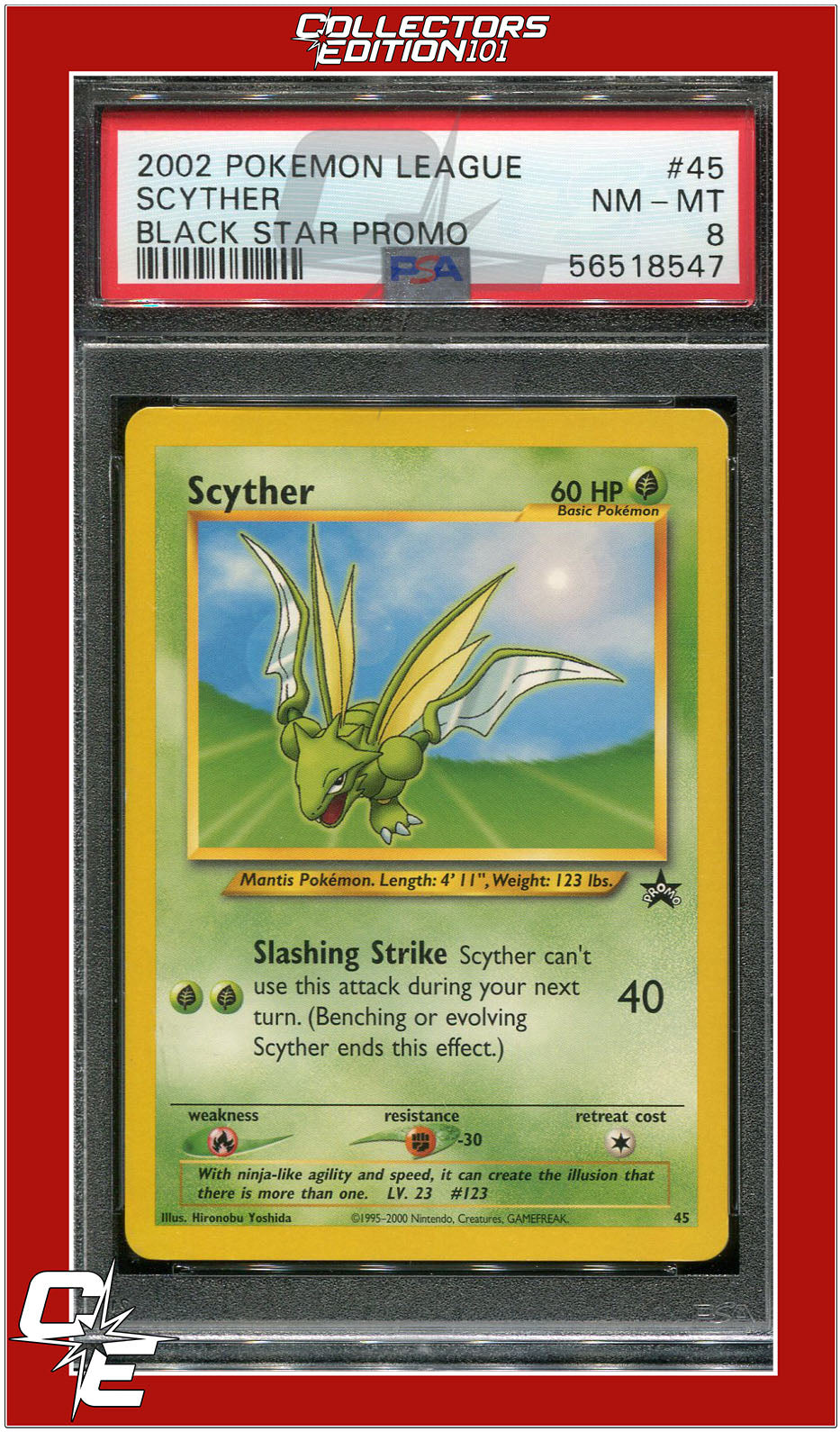 Black Star Promo 45 Scyther PSA 8