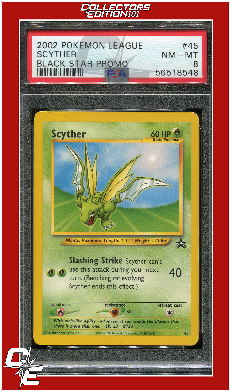 Black Star Promo 45 Scyther PSA 8