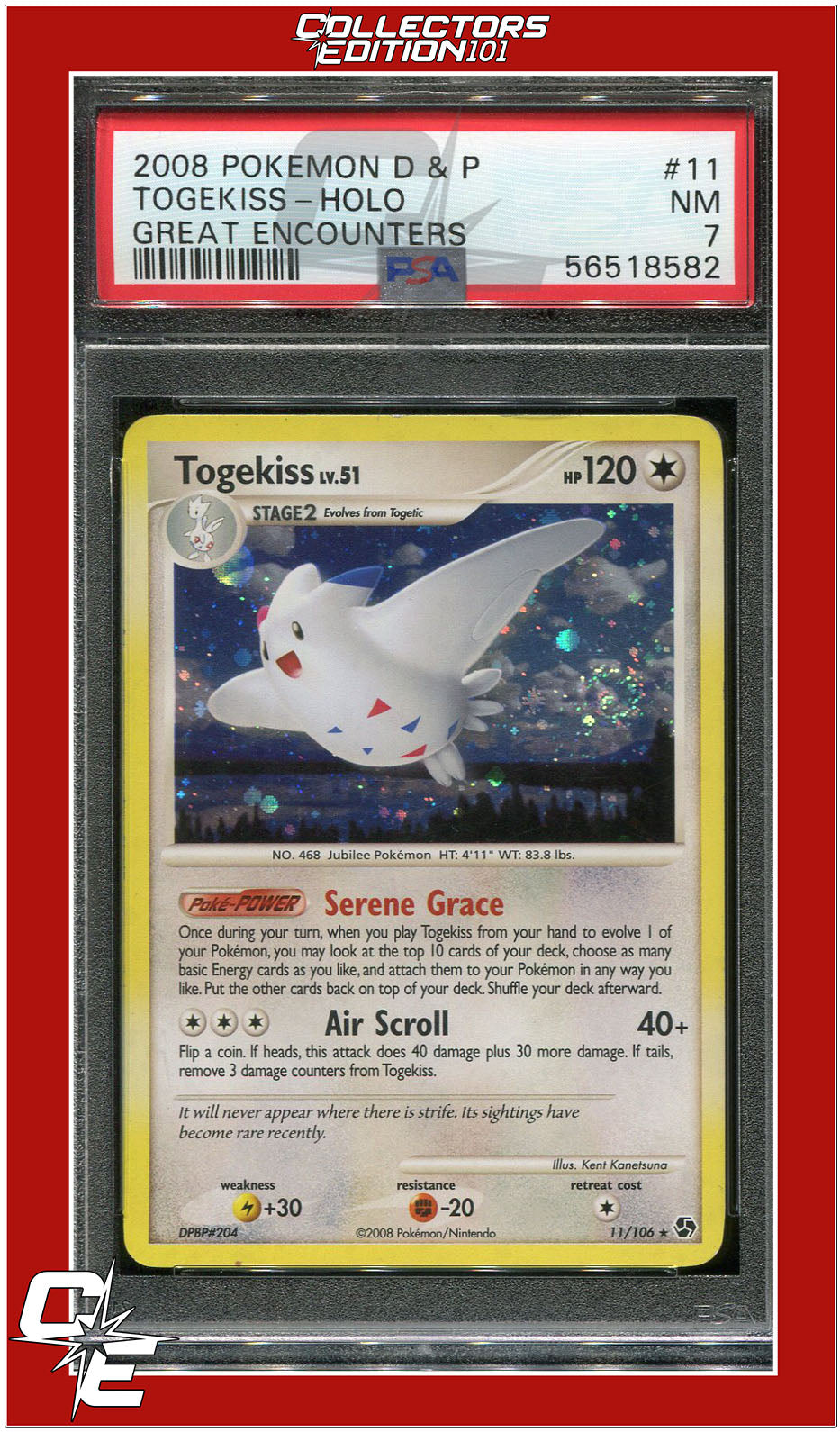 Great Encounters 11 Togekiss Holo PSA 7