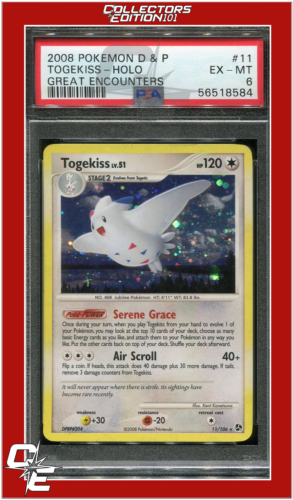 Great Encounters 11 Togekiss Holo PSA 6