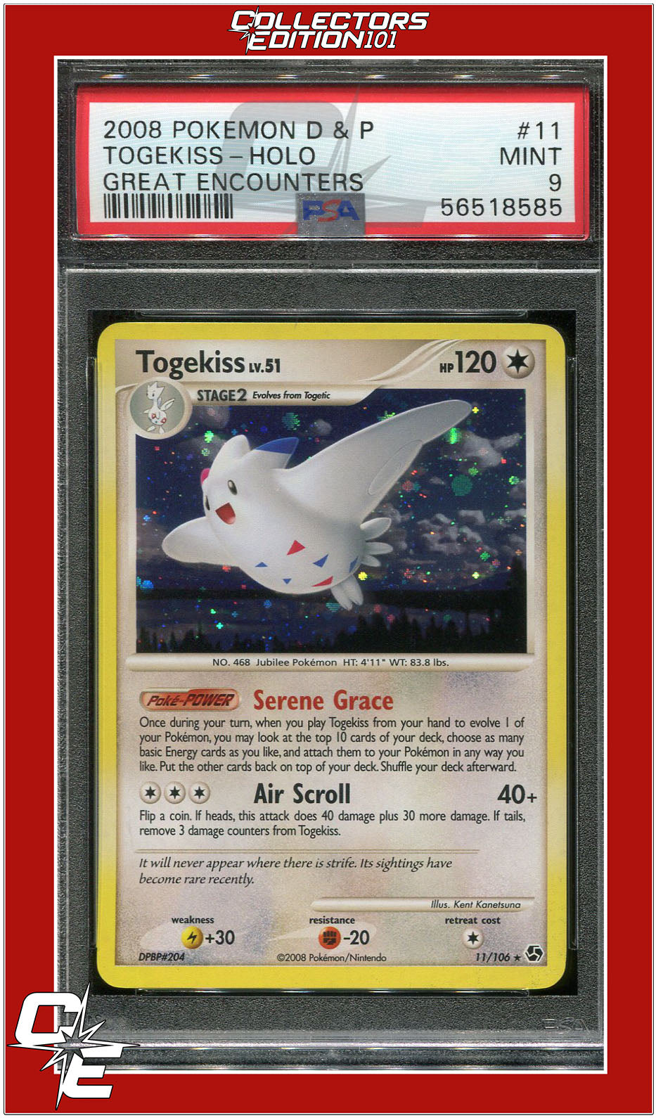 Great Encounters 11 Togekiss Holo PSA 9