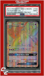 Guardians Rising 154 Full Art Toxapex GX Secret PSA 9