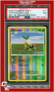 Majestic Dawn 77 Turtwig Reverse Foil Burger King 2009 PSA 7