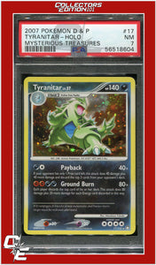 Mysterious Treasures 17 Tyranitar Holo PSA 7