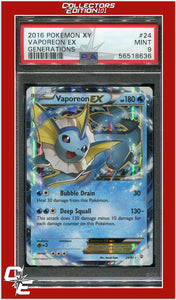 Generations 24 Vaporeon EX PSA 9