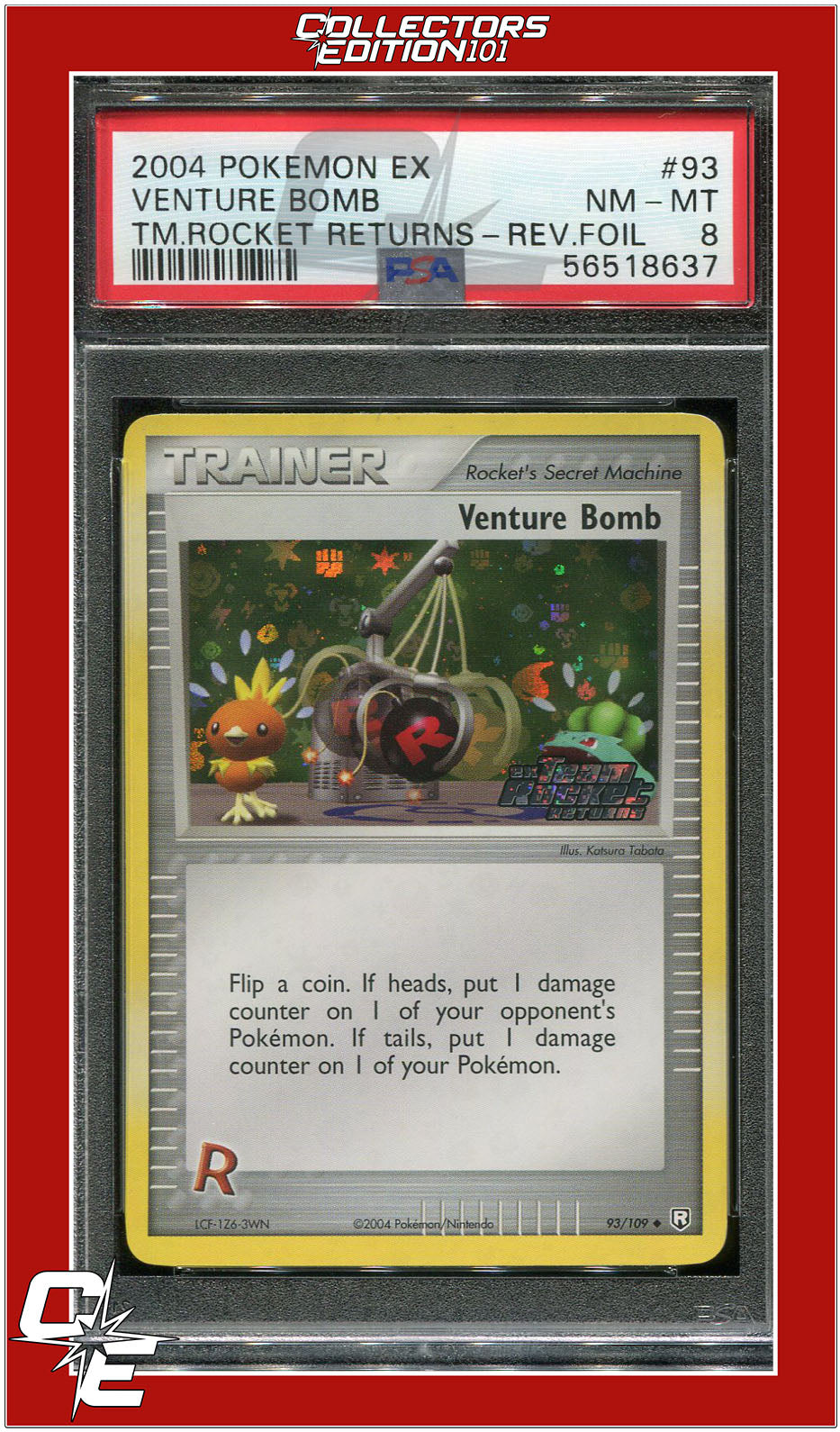 EX Team Rocket Returns 93 Venture Bomb Reverse Foil PSA 8