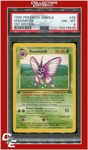 Jungle 29 Venomoth 1st Edition PSA 8