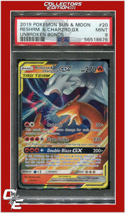 Unbroken Bonds 20 Reshiram & Charizard GX PSA 9