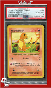 Base Set 46 Charmander Shadowless PSA 6