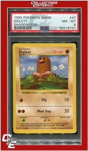 Base Set 47 Diglett Shadowless PSA 8