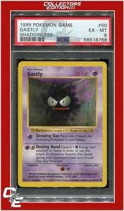 Base Set 50 Gastly Shadowless PSA 6