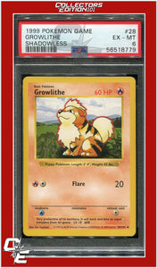 Base Set 28 Growlithe Shadowless PSA 6