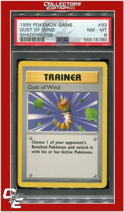 Base Set 93 Gust of Wind Shadowless PSA 8