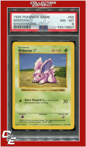 Base Set 55 Nidoran Shadowless PSA 8