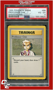 Base Set 88 Professor Oak Shadowless PSA 4