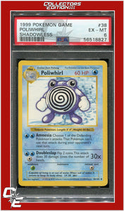 Base Set 38 Poliwhirl Shadowless PSA 6