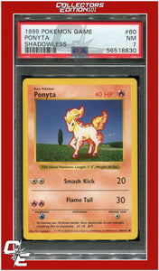 Base Set 60 Ponyta Shadowless PSA 7