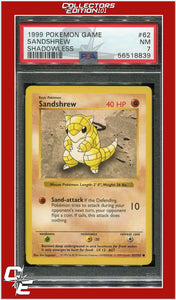 Base Set 62 Sandshrew Shadowless PSA 7