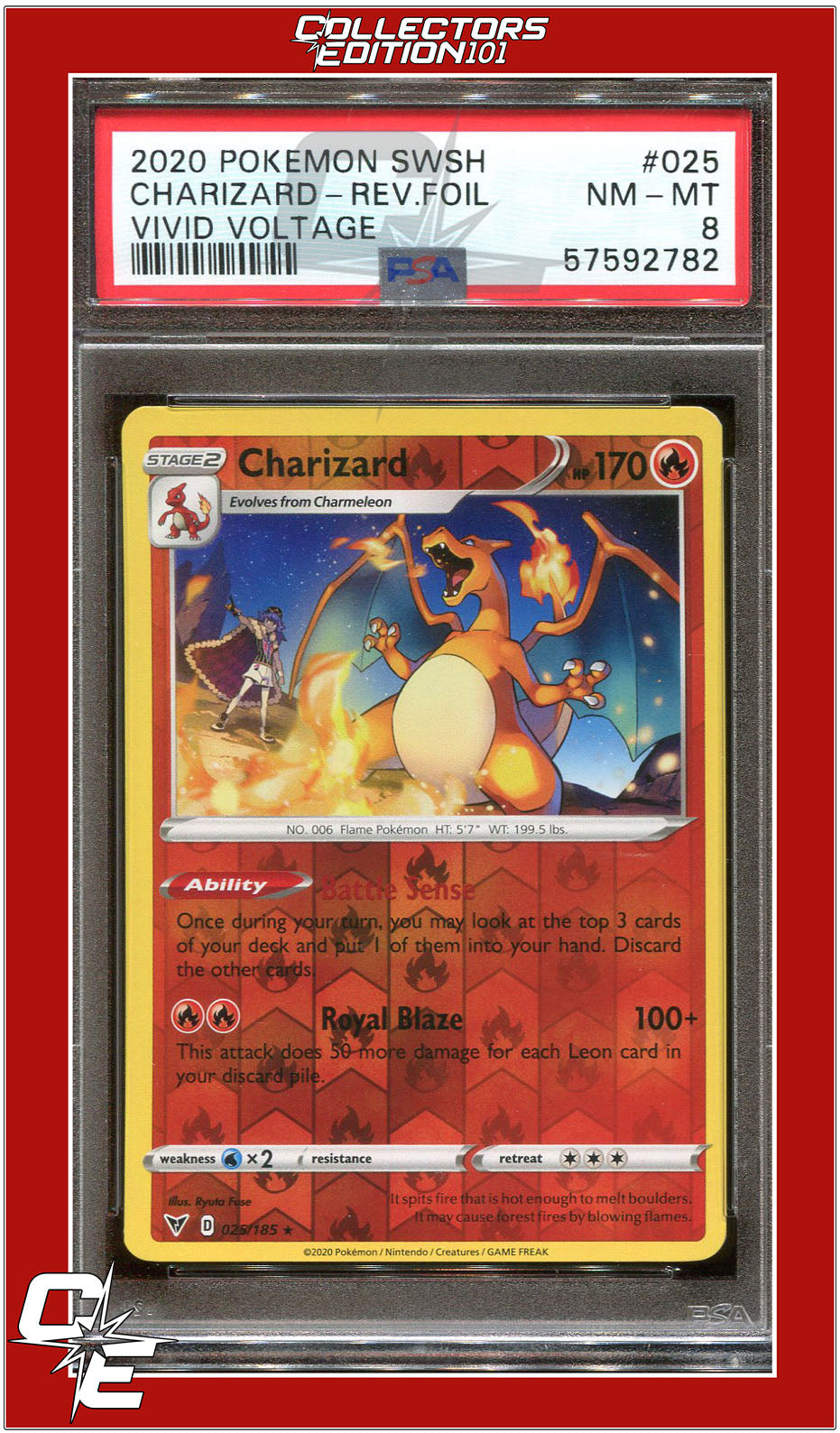 Vivid Voltage 025 Charizard Reverse Foil PSA 8