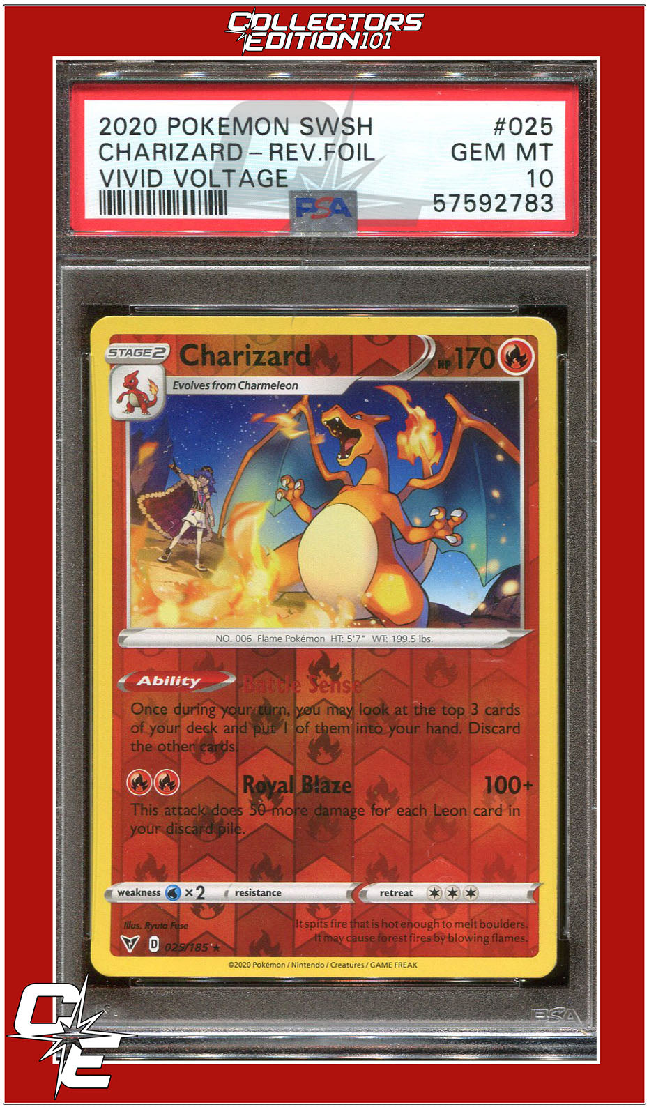 Vivid Voltage 025 Charizard Reverse Foil PSA 10