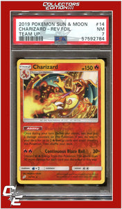 Team Up 14 Charizard Reverse Foil PSA 7