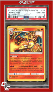 Team Up 14 Charizard PSA 8