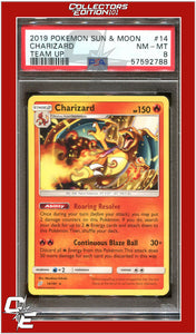 Team Up 14 Charizard PSA 8