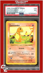 Base Set 46 Charmander Shadowless PSA 7