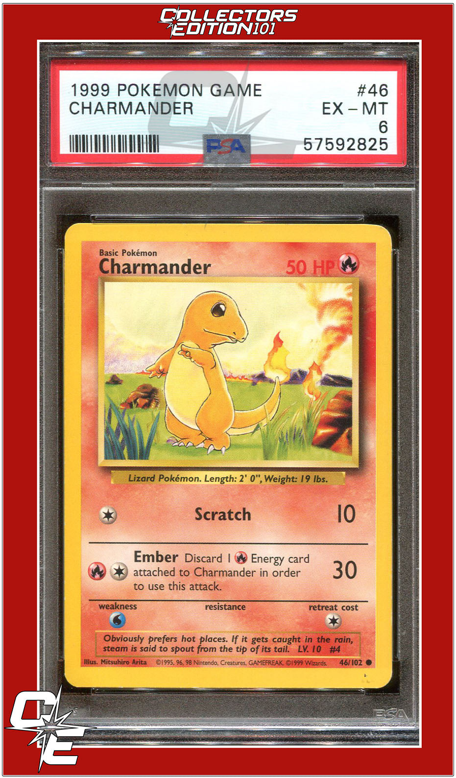 Base Set 46 Charmander PSA 6